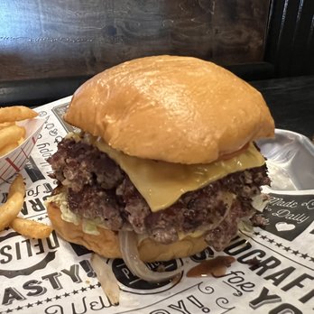 Kai Burgers & Dumplings - Smashed Burger Double Combo - New American Near Me - Great Neck, New York