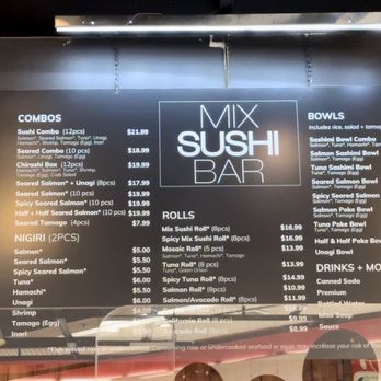 Mix Sushi Bar - MENU - Sushi Bars Near Me - Bellevue, Washington