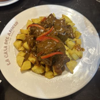 La Casa del Abuelo - Oxtail stew: heavy on the wine flavor. Didn't care for this. - Tapas Bars Near Me - Madrid, M La Casa del Abuelo - Oxtail stew: heavy on the wine flavor. Didn't care for this. - Tapas Bars Near Me - Madrid, M