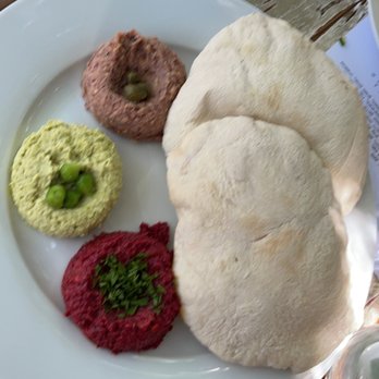 Bacari W 3rd - Salatim you'll want another pita bread. Vegan cashew pâté, green chickpea hummus, and hazelnut beet muhammara with freshly baked pita. - Breakfast & Brunch Near Me - Los Angeles, California Bacari W 3rd - Salatim you'll want another pita bread. Vegan cashew pâté, green chickpea hummus, and hazelnut beet muhammara with freshly baked pita. - Breakfast & Brunch Near Me - Los Angeles, California