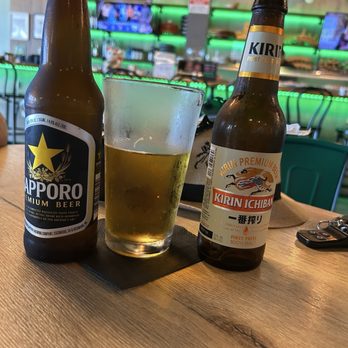 Happy Fish Sushi - I had a Sapporo beer and my brother had a Kirin Ichiban beer - Sushi Bars Near Me - Pembroke Pines, Florida