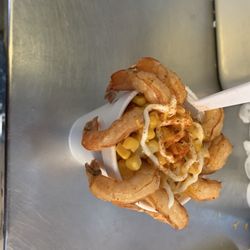 Famous Potatoes - Corn in a cup prepared