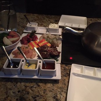 The Melting Pot - Main entree with dipping sauces. Doesn't look like much but it is! - Fondue Near Me - Glendale, Arizona The Melting Pot - Main entree with dipping sauces. Doesn't look like much but it is! - Fondue Near Me - Glendale, Arizona