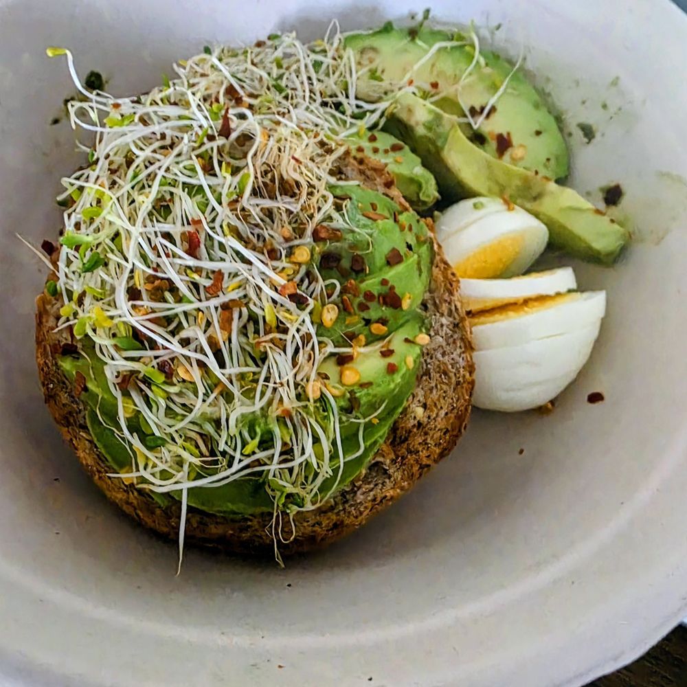 Avacado toast and hard boiled egg Avacado toast and hard boiled egg