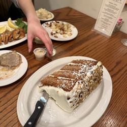 Metzger's German Restaurant - CARROT CAKE FOR TWO -- Delicious! And serves two people (at least!)