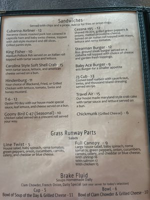 Menu photo 1 Fly In Cafe Huntington, WV