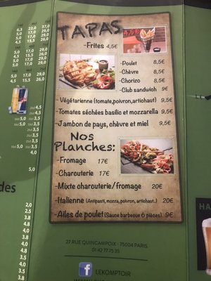 Menu photo 4 Le Komptoir Paris, 75 Menu photo 4 Le Komptoir Paris, 75