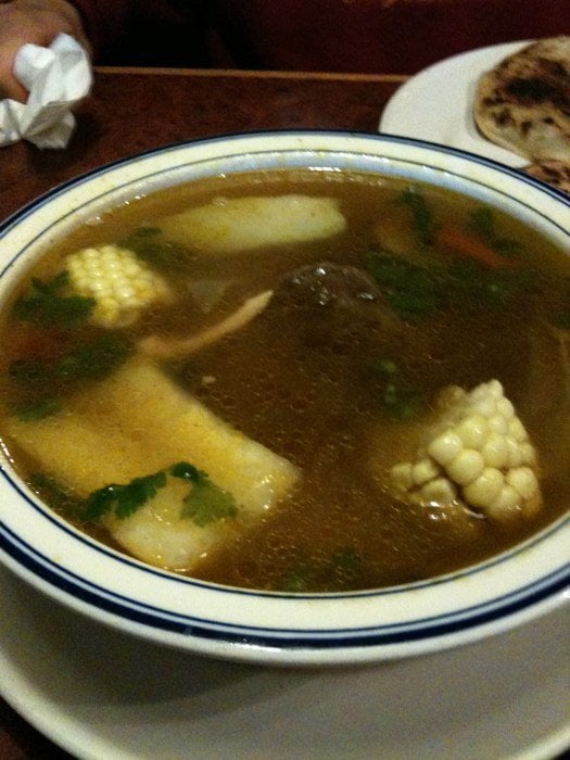 Order Sopa De Res food online from La Caravana Salvadorian Restaurant store, Pasadena on bringmethat.com