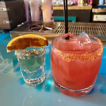 Tequila Catador - Tequila shot (orange slice & cinnamon) + Watermelon Margarita - Mexican Near Me - Reno, Nevada Tequila Catador - Tequila shot (orange slice & cinnamon) + Watermelon Margarita - Mexican Near Me - Reno, Nevada