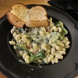 The Down Pour - Cavatappi pasta with pesto cream and veggies