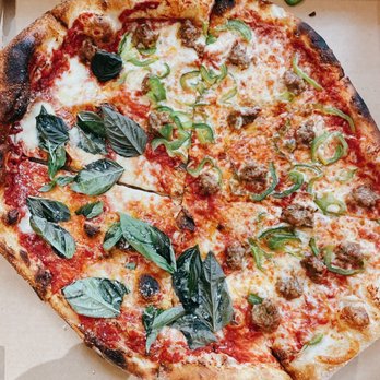 Andy’s Pizza - Tysons - Half Margherita / Half Sausage & Pepper - Pizza Near Me - McLean, Virginia