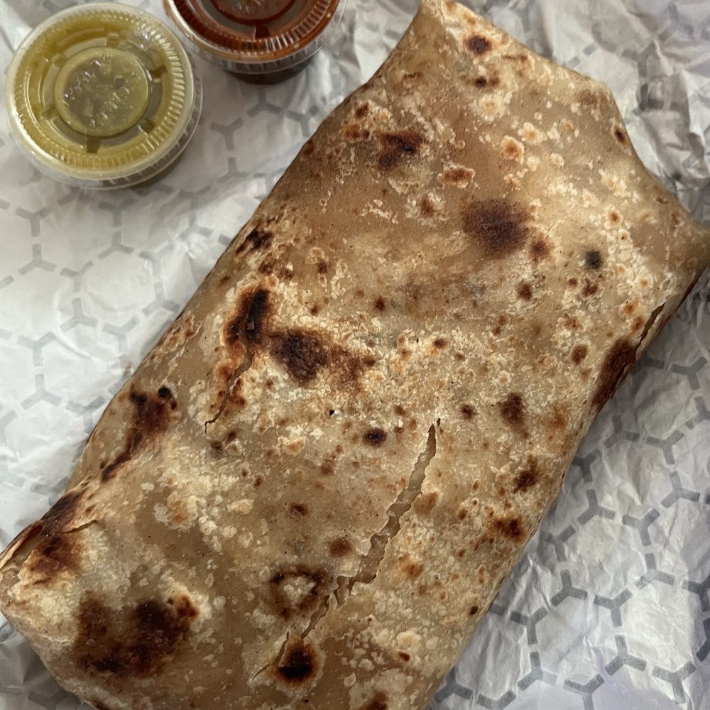Bean and cheese burrito. Bean and cheese burrito.