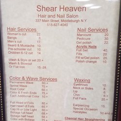 Shear Heaven - Price list