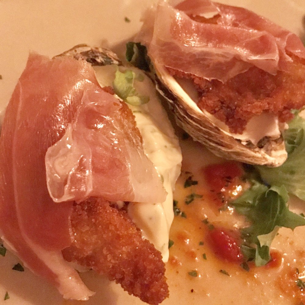 Piccolo Restaurant of Huntington - So good! Crispy Blue Point Oysters with a truffle aioli and prosciutto - Italian Near Me - Huntington, New York Piccolo Restaurant of Huntington - So good! Crispy Blue Point Oysters with a truffle aioli and prosciutto - Italian Near Me - Huntington, New York