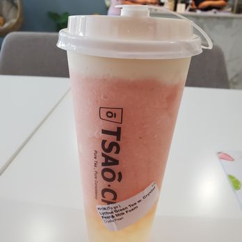 Tsaocaa - Lychee Green Team w Crystal Pearl and Milk Foam - Bubble Tea Near Me - Tampa, Florida