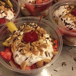 Cabin Grill - Banana split cheesecake! Yum!!