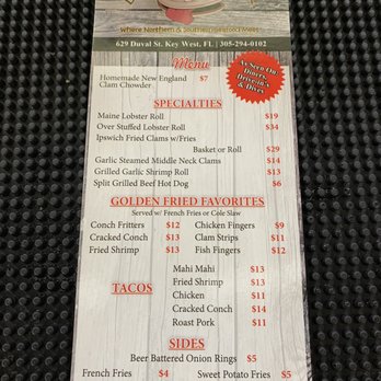 DJ's Clam Shack - Menu - Seafood Near Me - Key West, Florida