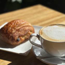 Café Vendôme - Chocolate Croissant and Almond Latte