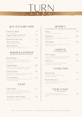 Menu photo 2 Turn Cafe San Francisco, CA Menu photo 2 Turn Cafe San Francisco, CA