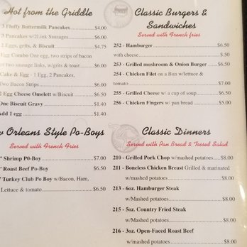 Big Easy Diner - Senior and kids menu - American Near Me - Slidell, Louisiana