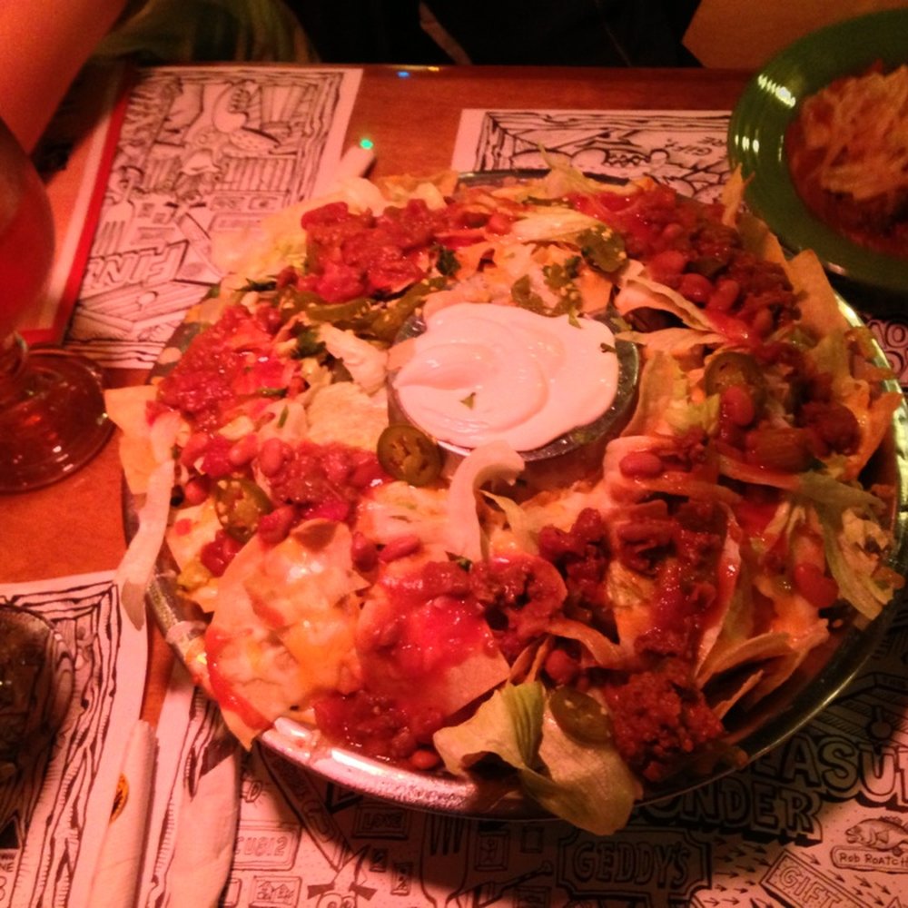 Geddy's - Nachos. Served in a hubcap - Seafood Near Me - Bar Harbor, Maine Geddy's - Nachos. Served in a hubcap - Seafood Near Me - Bar Harbor, Maine