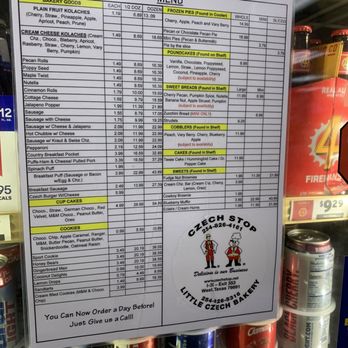 Czech Stop - Menu - Bakeries Near Me - West, Texas Czech Stop - Menu - Bakeries Near Me - West, Texas