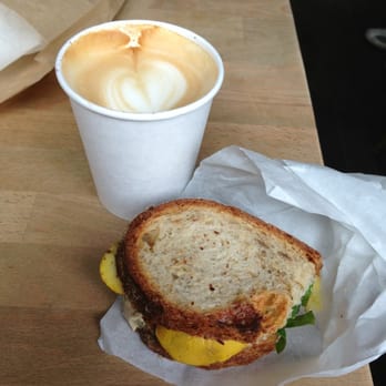Bien Cuit - Soy latte and summer squash sandwich - Bakeries Near Me - Brooklyn, New York