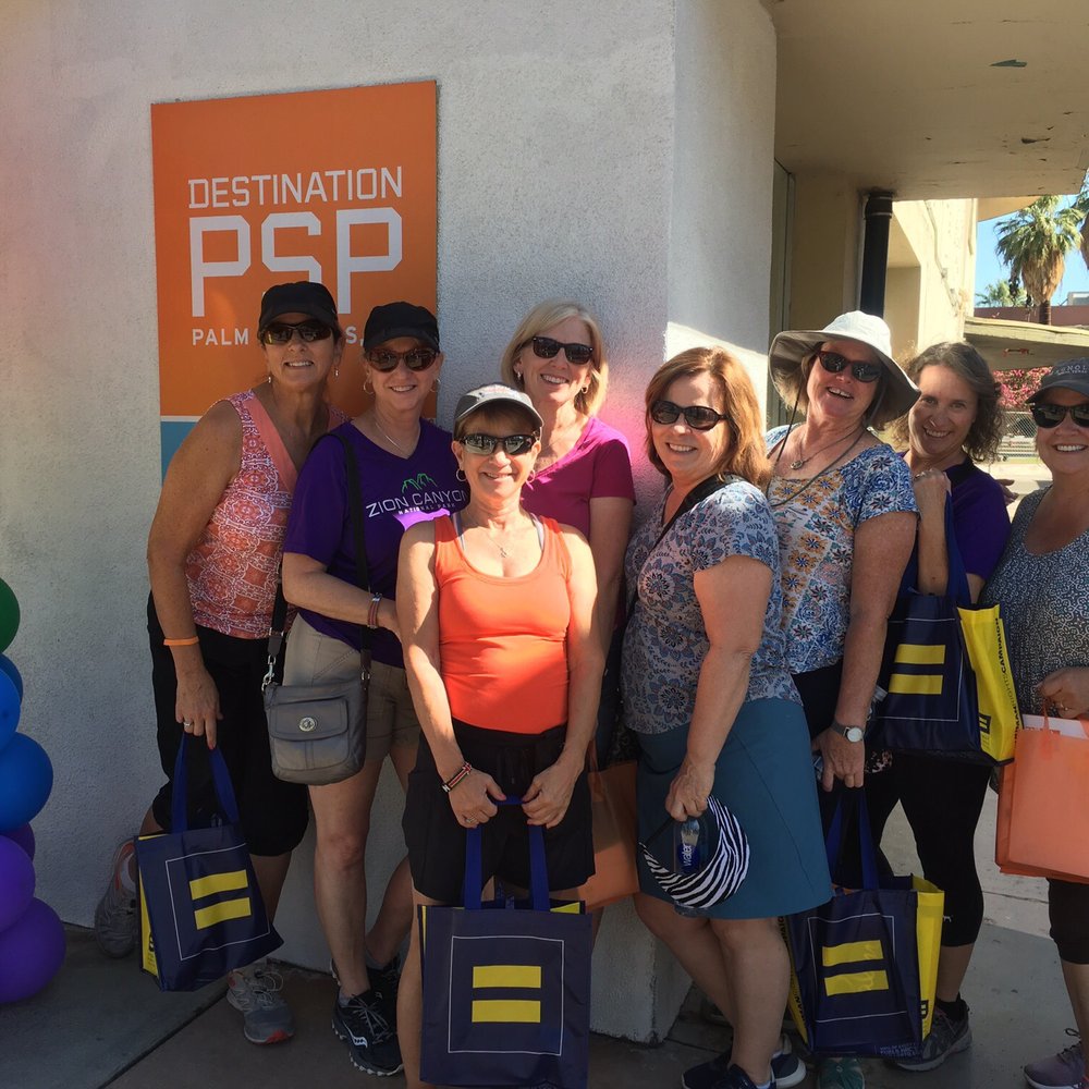 Our group bought matching Palm Springs t-shirts...we posted another pict wearing them. Our group bought matching Palm Springs t-shirts...we posted another pict wearing them.
