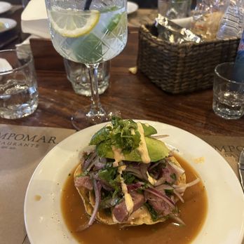 Campomar - Tuna Tostada w Ginger sauce - Seafood Near Me