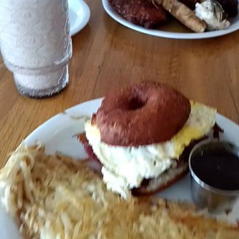 The Junction Kitchen - French Toast with Chicken and a Buzz Doughnut ... Absolutely delicious - Breakfast & Brunch Near Me - North Charleston, South Carolina
