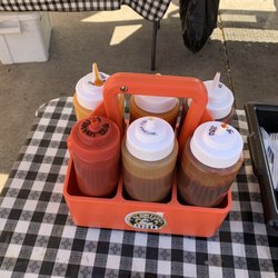 Blowfish BBQ - Six sauces to choose from.