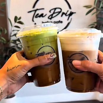 Tea Drip - Vietnamese coffees w. matcha cold foam & i think banana cold foam - Bubble Tea Near Me - Duluth, Georgia