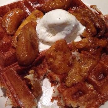 Bea Bea's - Bananas flambé and vanilla ice cream on a waffle, heaven. - Coffee & Tea Near Me - Burbank, California Bea Bea's - Bananas flambé and vanilla ice cream on a waffle, heaven. - Coffee & Tea Near Me - Burbank, California