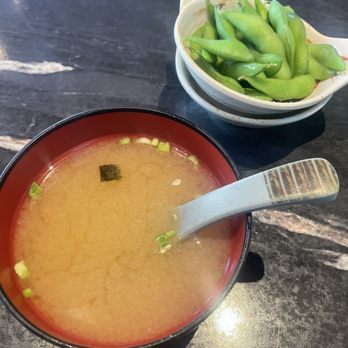 Sushi Nini - Miso soup and edamame that comes with your lunch - Sushi Bars Near Me - Round Rock, Texas Sushi Nini - Miso soup and edamame that comes with your lunch - Sushi Bars Near Me - Round Rock, Texas