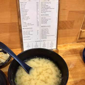 Sho Handroll Bar - Miso soup - $3 - Sushi Bars Near Me - Yorba Linda, California Sho Handroll Bar - Miso soup - $3 - Sushi Bars Near Me - Yorba Linda, California