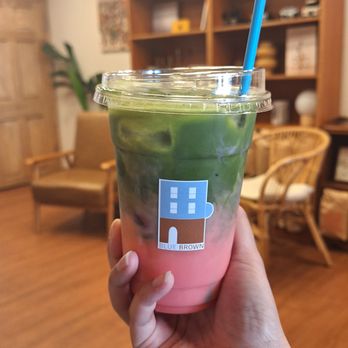 Blue Brown Cafe - pink milk matcha - Coffee & Tea Near Me - Brooklyn, New York Blue Brown Cafe - pink milk matcha - Coffee & Tea Near Me - Brooklyn, New York