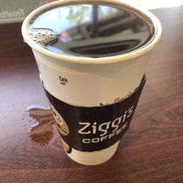 Over filled coffee to burn yourself with