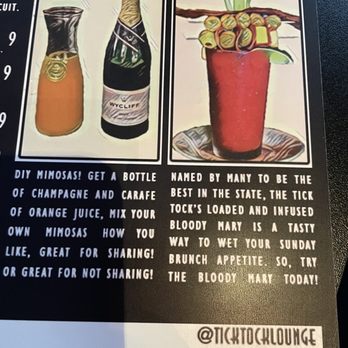 Tick Tock Lounge - Mimosas and bloody Mary - Lounges Near Me - Indianapolis, Indiana