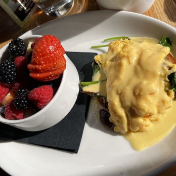 McMenamins Elks Temple - Fungi Benedict (half order) with fresh fruit - Hotels Near Me - Tacoma, Washington McMenamins Elks Temple - Fungi Benedict (half order) with fresh fruit - Hotels Near Me - Tacoma, Washington