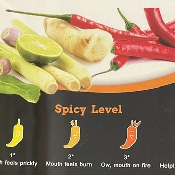 Jasmine Thai Restaurant - spicy level menu - Thai Near Me - Schenectady, New York