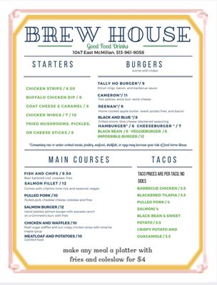Menu photo 3 Brew House Cincinnati, OH