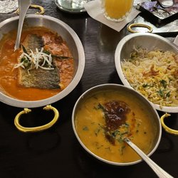 Biryani, Fish curry and Dal