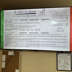 Perfect Pie Pizzeria - Main menu- June 2023