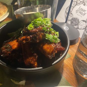 Laser Wolf - Date-Harissa Wings w/Tehina Ranch - Middle Eastern Near Me - Brooklyn, New York Laser Wolf - Date-Harissa Wings w/Tehina Ranch - Middle Eastern Near Me - Brooklyn, New York