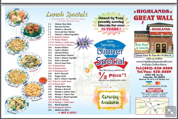 Menu photo 3 Highlands Great Wall Lincoln, NE Menu photo 3 Highlands Great Wall Lincoln, NE