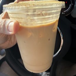 Large iced vanilla latte Large iced vanilla latte