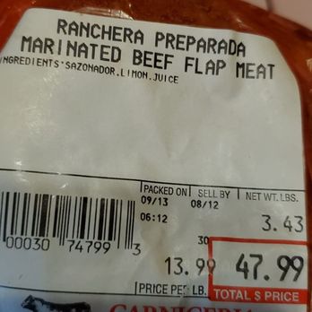 El Cortez Meat Market - 13.99 a pound for Carne Asada and roughly over 3lbs. Is close to $50 - Grocery Near Me - Norwalk, California El Cortez Meat Market - 13.99 a pound for Carne Asada and roughly over 3lbs. Is close to $50 - Grocery Near Me - Norwalk, California