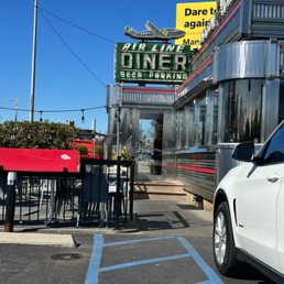 Front of diner. Front of diner.