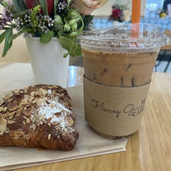 Honey Greens Cafe - Almond Croissant and a Cafe Con Miel - Juice Bars & Smoothies Near Me - Downey, California Honey Greens Cafe - Almond Croissant and a Cafe Con Miel - Juice Bars & Smoothies Near Me - Downey, California