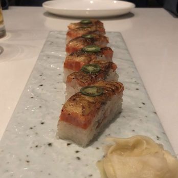 Miku - Salmon aburi oshi - Japanese Near Me - Toronto, Ontario Miku - Salmon aburi oshi - Japanese Near Me - Toronto, Ontario